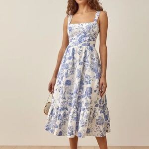 Reformation Bucatini Linen Dress Lucerne - Size 2